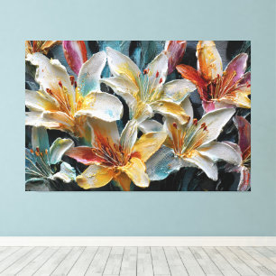Impressão Em Tela Lilases Multicolor Arte Abstrata Texturizada na Pa