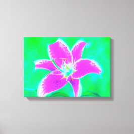 Impressão Em Tela Lily, com Stargazer Rosa Quente, em Turquesa e Ver