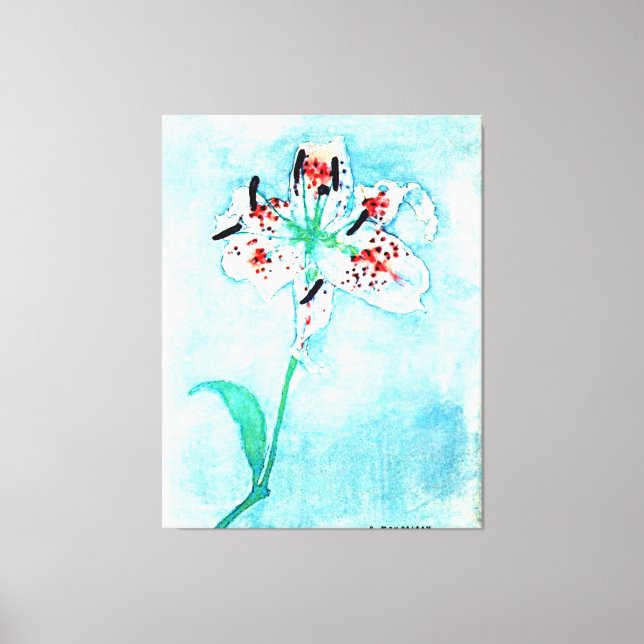 Impressão Em Tela Lily, pintura de Piet Mondrian (Frente)