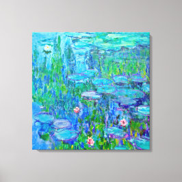 Impressão Em Tela Lily Pond Monet Art Fresca De Água Azul