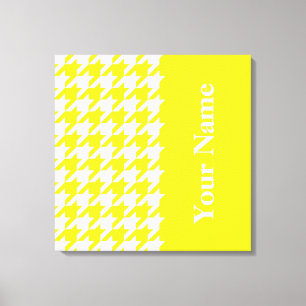 Impressão Em Tela Limão Houndstooth elegante com nome