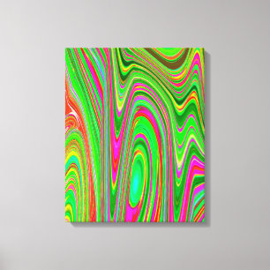 Impressão Em Tela Lime Verde Alucinante e Arte Abstrata Groovy Magen