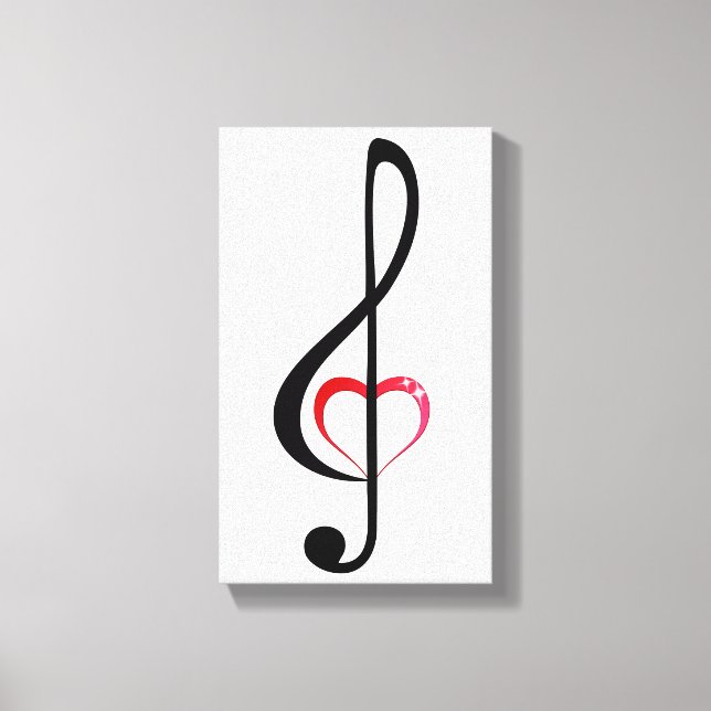 Impressão Em Tela Limpo de árvore com coração rosado brilhante (Frente)