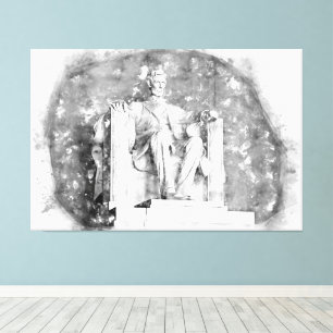 Impressão Em Tela Lincoln Memorial watercolor
