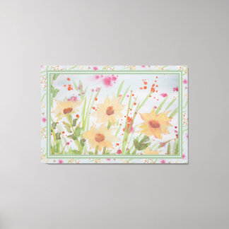 Impressão Em Tela Linda Aquarela Floral