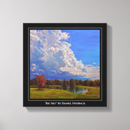 Impressão Em Tela Linda cena de Fazenda de Illinois com grandes nuve