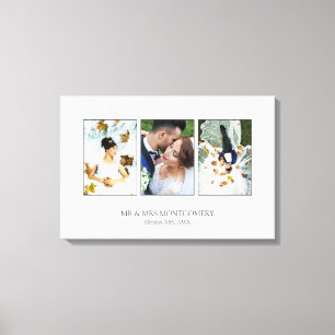 Impressão Em Tela Linda Colagem de Fotos de Casamento