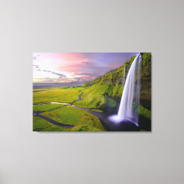 Impressão Em Tela Linda e colorida arte verde em cascata