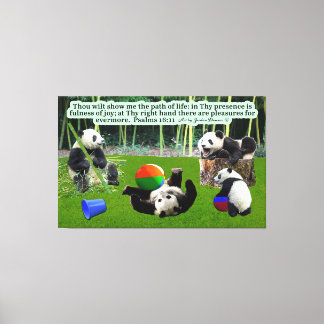 Impressão Em Tela Linda Escritura de Panda: Salmos 16:11