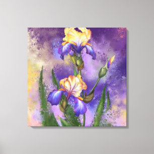 Impressão Em Tela Linda Flor Íris - Pintura Imaginada
