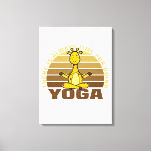 Impressão Em Tela Linda girafa engraçada fazendo yoga. poses engraça