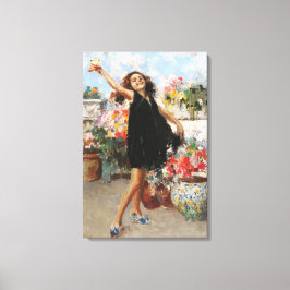 Impressão Em Tela Linda jovem italiana celebrando a vitória