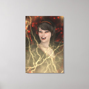 Impressão Em Tela Linda Lady Vamp - Estilo Perfeito de Bruxas de Hal
