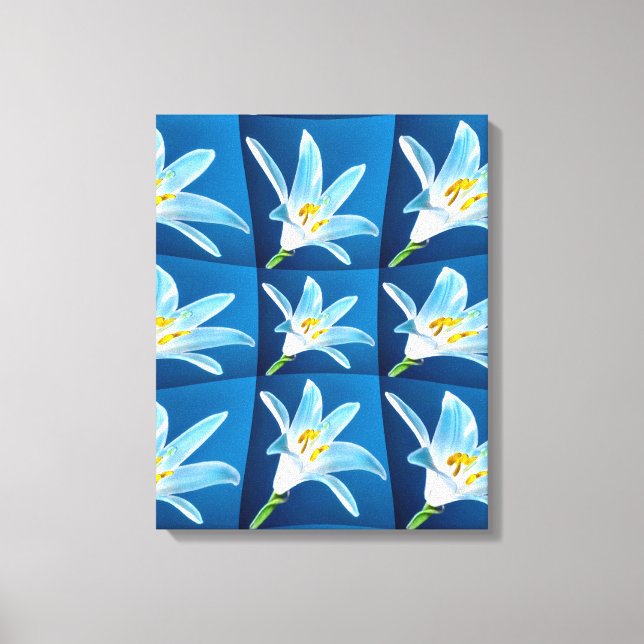 Impressão Em Tela Linda Lily Branca Padrão (Frente)