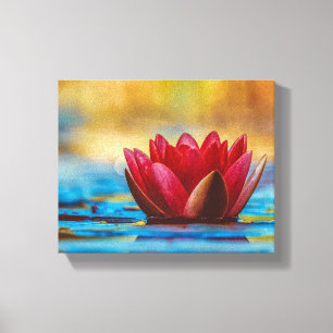 Impressão Em Tela Linda Lily de Água Vermelha 