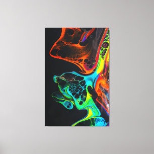 Impressão Em Tela Linda mistura colorida de tintas neon em superfíci