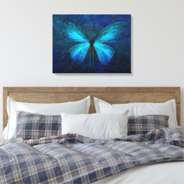 Impressão Em Tela Linda pintura da borboleta azul
