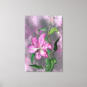 Impressão Em Tela Linda pintura roxa de flor roxa pintada de flor mi