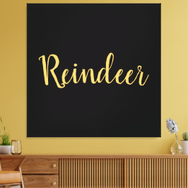 Impressão Em Tela Linda tipografia de renas - Fundo preto