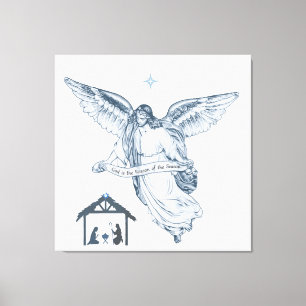 Impressão Em Tela Linda Vintage Angel com Mensagem