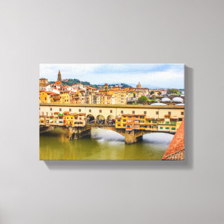 Impressão Em Tela Linda Vista Ponte Vecchio, Florença, Itália