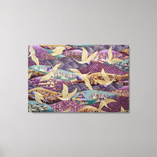 Impressão Em Tela Lindas gruas japonesas