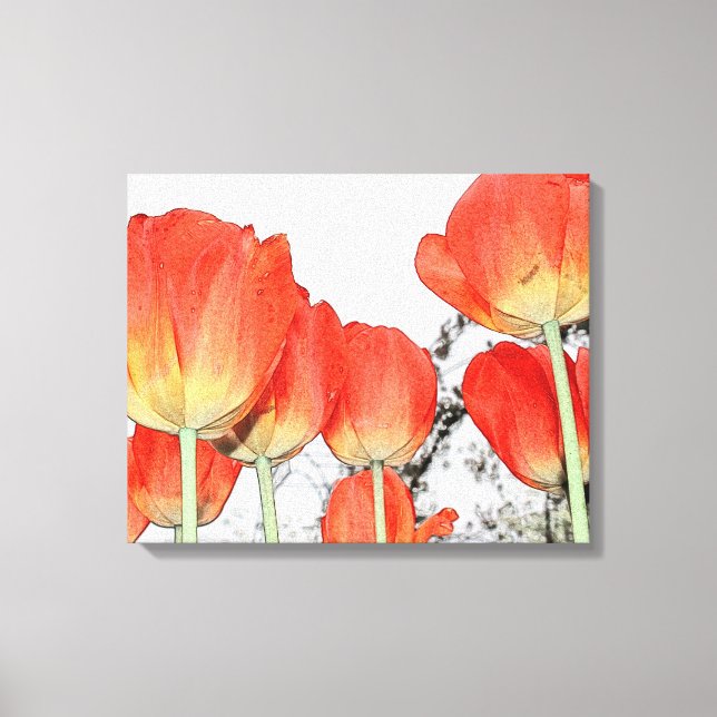 Impressão Em Tela lindas tulipas vermelhas (Frente)