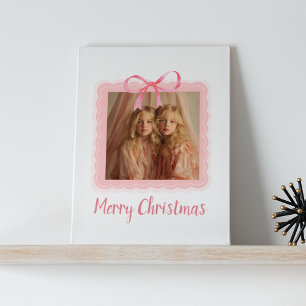 Impressão Em Tela Lindo Arco Rosa Feliz Natal Lona Personalizada