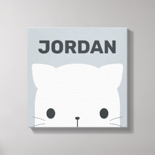 Impressão Em Tela Lindo Gatinho com Nome Personalizado Tela Prin
