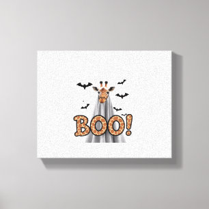 Impressão Em Tela Lindo Girafa Boo Fantasia Divertida de Halloween A