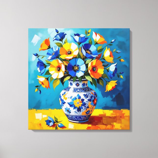 Impressão Em Tela Lindo Vaso de Flores  (Frente)