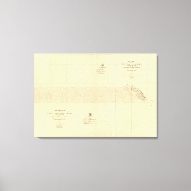 Impressão Em Tela Linea Divisoria Entre México 1 (Frente)