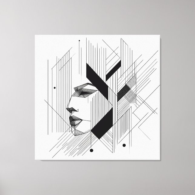 Impressão Em Tela Linear Abstract Portrait (Frente)