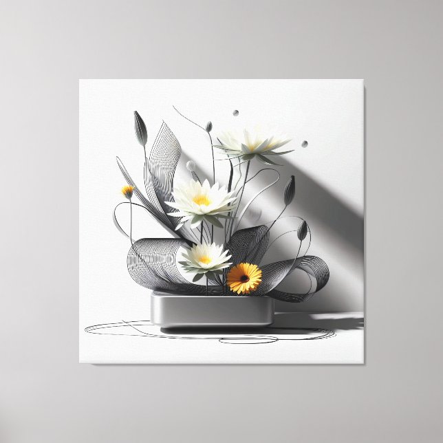 Impressão Em Tela Linear Bloom in Metal (Frente)