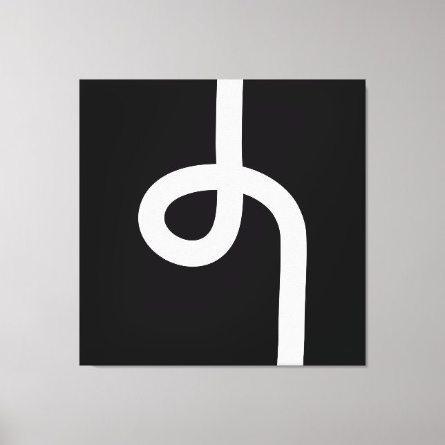 Impressão Em Tela Linha com loop - Branco em preto (Frente)