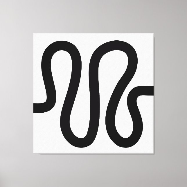 Impressão Em Tela Linha Curvy 01a - Preto em Branco (Frente)