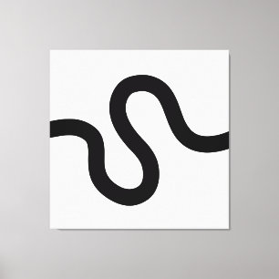 Impressão Em Tela Linha Curvy 02 - Preto em Branco