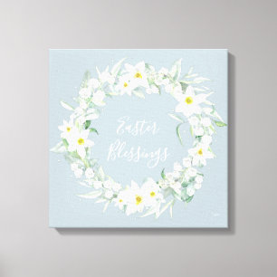 Impressão Em Tela Linha de Páscoa Floral de Mensagem Personalizada