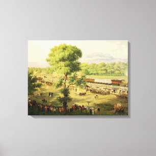 Impressão Em Tela Linha ferroviária no Vale do México, 1869