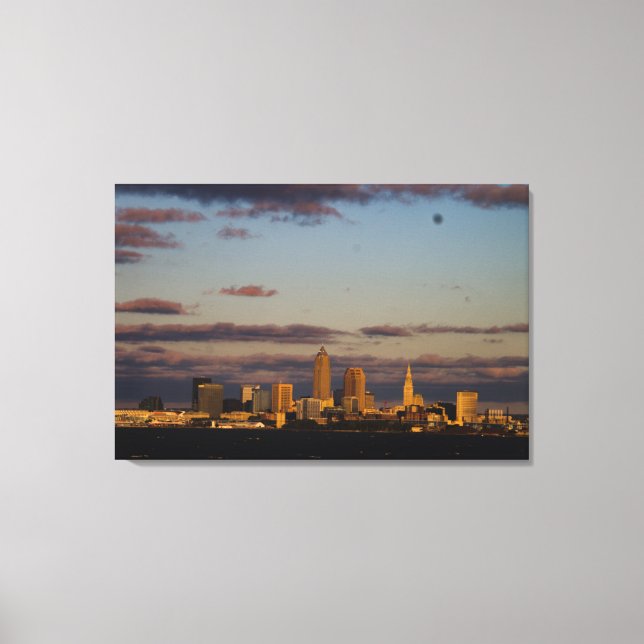 Impressão Em Tela Linha Panorâmica Cleveland Skyline (Frente)