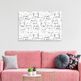 Impressão Em Tela Linhas Abstrato modernas enfrentam arte contínua d