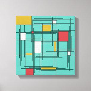 Impressão Em Tela linhas da arte abstracta dos anos 40