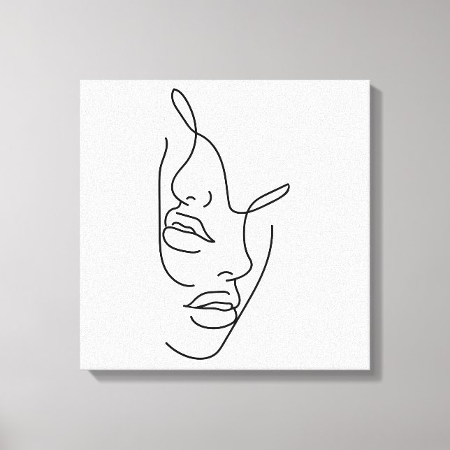 Impressão Em Tela Linhas de Arte de Rosto de Beleza (Frente)