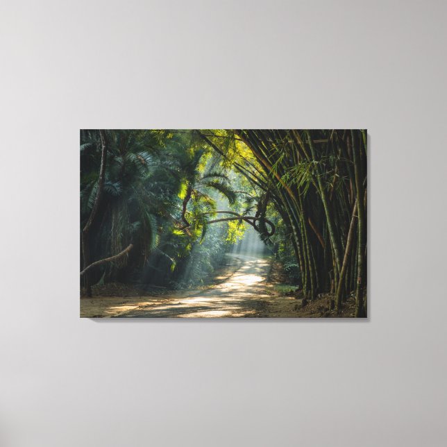 Impressão Em Tela Linhas de Bambu (Frente)