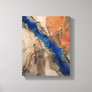 Impressão Em Tela Linhas de Falha de Cobalto – Arte Abstrata Texturi