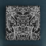 Impressão Em Tela Linhas de Giz Tribal de Abstrato Branco e Preto Mo<br><div class="desc">Tela tribal moderna imprime design com formas abstrato simétricas em branco num pano de fundo preto.</div>