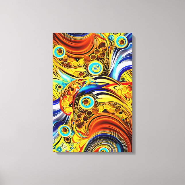 Impressão Em Tela Linhas de ouro (Frente)