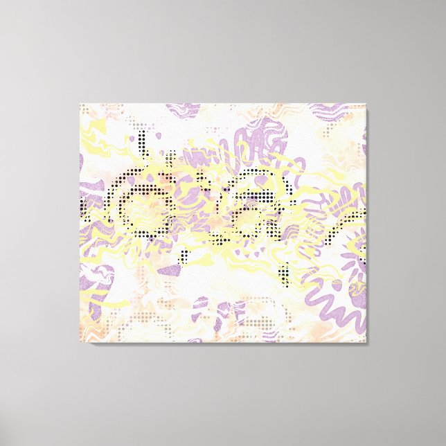 Impressão Em Tela Linhas de uva de mostarda amarela e laranja turvo (Frente)