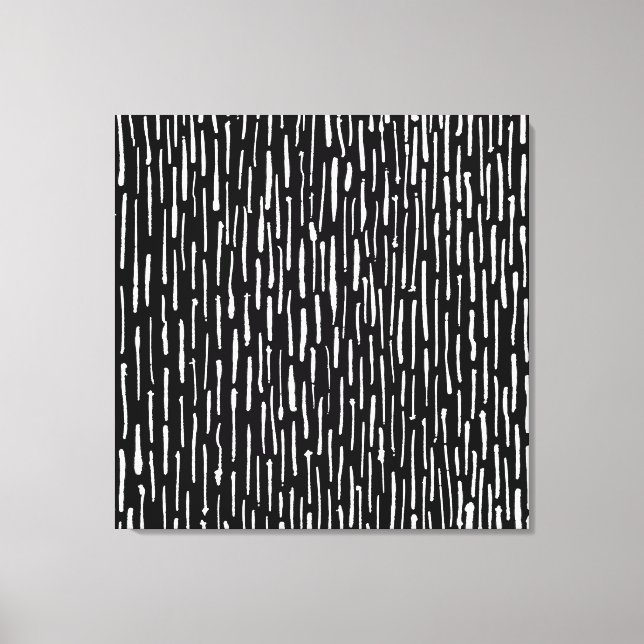 Impressão Em Tela Linhas Tinta - Branco em Preto (Frente)