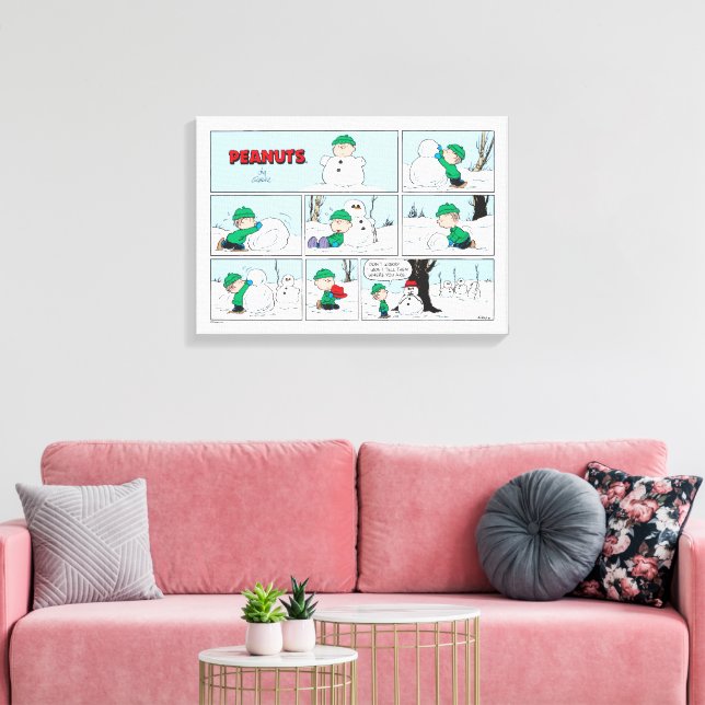 Impressão Em Tela Linus constrói um boneco de neve (Insitu(Sala de estar))